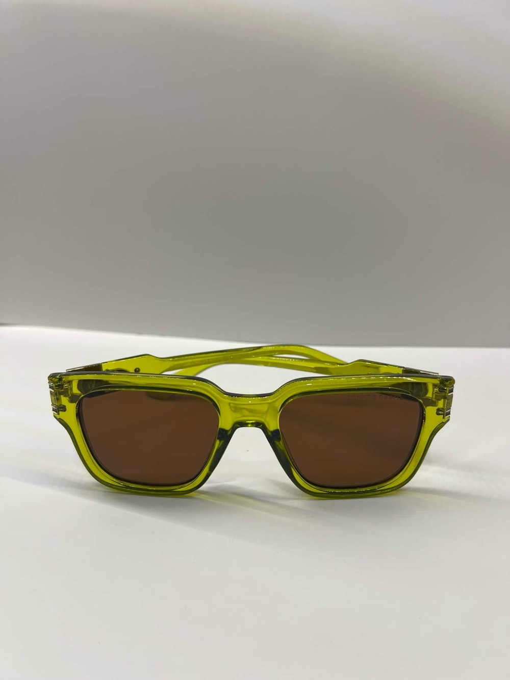 Chrome Heart Lime Green Sunglasses with Brown Lenses